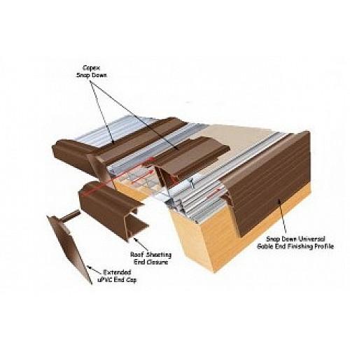4m Polycarbonate Roof Edge Trim 25mm Brown
